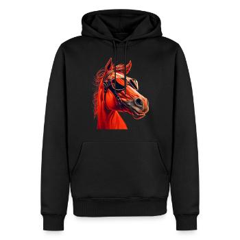 geschenk reiten pferde sonnenbrille humor - Männer Premium Bio Hoodie - Schwarz - Vorne - Nico (187cm)