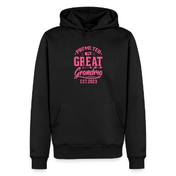 Grossesse Grand-mère Enceinte Naissance Bébé Cadeau - Sweat à capuche Premium bio Homme - noir - Devant - Nico (187cm)