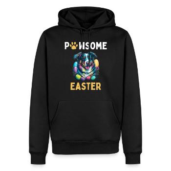Australian Shepherd Easter Egg Hunter Gift Costume - Men’s Premium Organic Hoodie - black - Front - Nico (187cm)