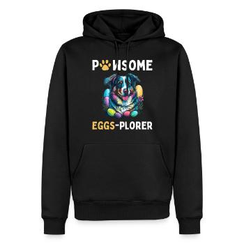 Costume de Plorer d’oeufs de Pâques de berger australien - Sweat à capuche Premium bio Homme - noir - Devant - Nico (187cm)