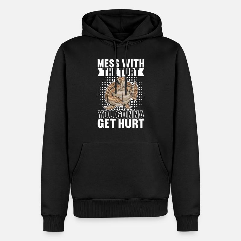 Angry Turtle - Männer Premium Bio Hoodie - Schwarz