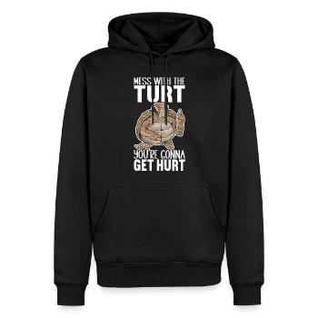 Angry Turtle - Männer Premium Bio Hoodie - Schwarz - Vorne - Nico (187cm)