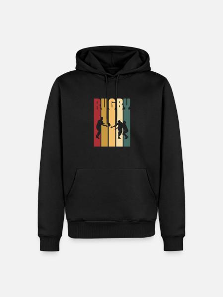 Rugby - Männer Premium Bio Hoodie - Schwarz