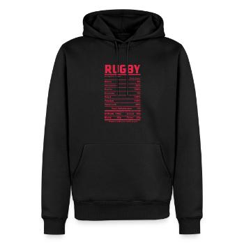 Rugby Verein Rugbyteam Football Sport Geschenk - Männer Premium Bio Hoodie - Schwarz - Vorne - Nico (187cm)