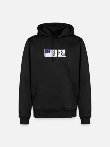 Rugby - Männer Premium Bio Hoodie - Schwarz