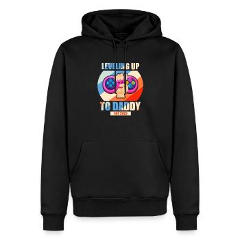 Grossesse Grossesse Naissance Bébé Cadeau - Sweat à capuche Premium bio Homme - noir - Devant - Nico (187cm)