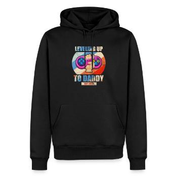 Schwangerschaft - Männer Premium Bio Hoodie - Schwarz - Vorne - Nico (187cm)