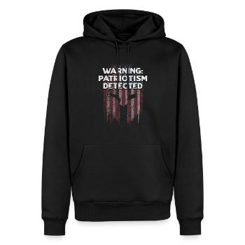 Avertissement Le patriotisme a détecté l’indépendance américaine - Sweat à capuche Premium bio Homme - noir - Devant - Nico (187cm)