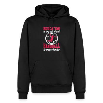 Handball - Sweat à capuche Premium bio Homme - noir - Devant - Nico (187cm)