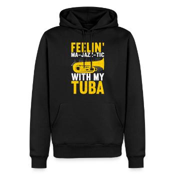 Tuba Tuba lecteur - Sweat à capuche Premium bio Homme - noir - Devant - Nico (187cm)