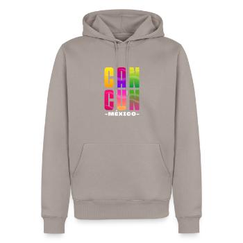 Mexique Cancun Mexicain Cadeau mexicain - Sweat à capuche Premium bio Homme - taupe - Devant - Nico (187cm)