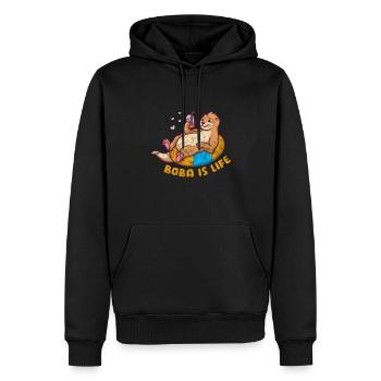 Loutre - Sweat à capuche Premium bio Homme - noir - Devant - Nico (187cm)
