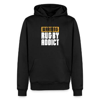 Rugby - Männer Premium Bio Hoodie - Schwarz - Vorne - Nico (187cm)