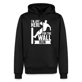 Parkour Freerunning - Sweat à capuche Premium bio Homme - noir - Devant - Nico (187cm)