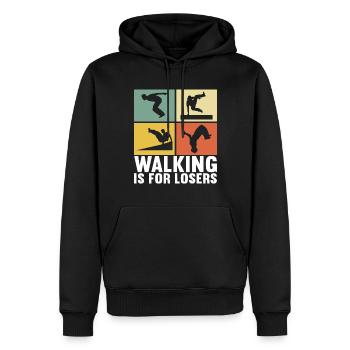 Parkour Freerunning - Sweat à capuche Premium bio Homme - noir - Devant - Nico (187cm)