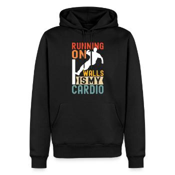 Parkour Freerunning - Sweat à capuche Premium bio Homme - noir - Devant - Nico (187cm)