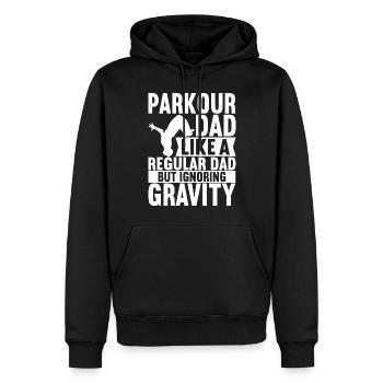 Parkour Freerunning - Sweat à capuche Premium bio Homme - noir - Devant - Nico (187cm)
