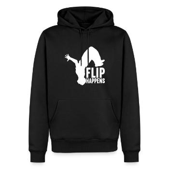 Parkour Freerunning - Sweat à capuche Premium bio Homme - noir - Devant - Nico (187cm)