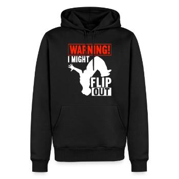 Parkour Freerunning - Sweat à capuche Premium bio Homme - noir - Devant - Nico (187cm)