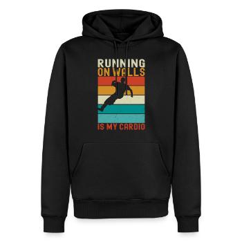 Parkour Freerunning - Sweat à capuche Premium bio Homme - noir - Devant - Nico (187cm)