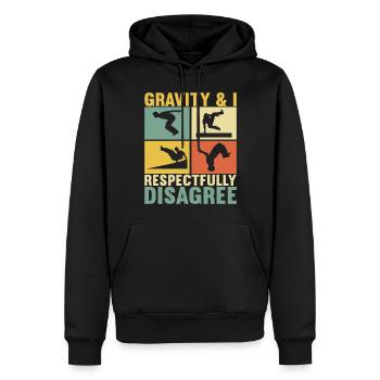 Parkour Freerunning - Sweat à capuche Premium bio Homme - noir - Devant - Nico (187cm)