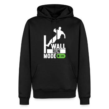Parkour Freerunning - Sweat à capuche Premium bio Homme - noir - Devant - Nico (187cm)