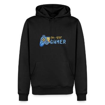 Père-fect papa fête des pères gamer jeux-vidéos - Sweat à capuche Premium bio Homme - noir - Devant - Nico (187cm)