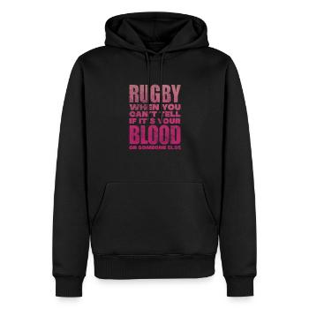 Club de rugby Équipe de rugby Football Sport Cadeau - Sweat à capuche Premium bio Homme - noir - Devant - Nico (187cm)