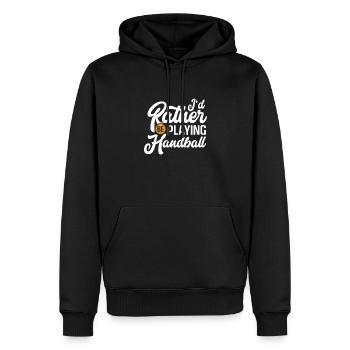 Handball - Sweat à capuche Premium bio Homme - noir - Devant - Nico (187cm)