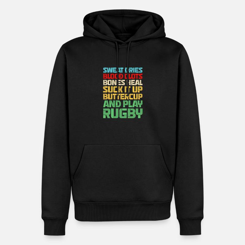 Rugby - Sweat à capuche Premium bio Homme - noir