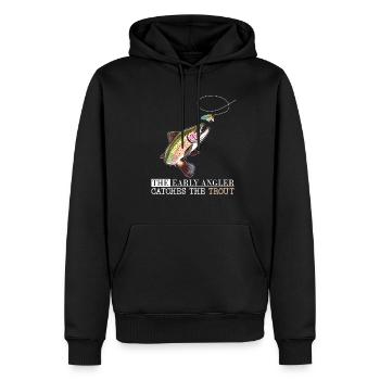 The Early Angler Catches the Trout - Fly Fishing - Männer Premium Bio Hoodie - Schwarz - Vorne - Nico (187cm)