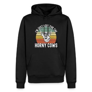 Vache des Highlands Hochlandkuh - Sweat à capuche Premium bio Homme - noir - Devant - Nico (187cm)
