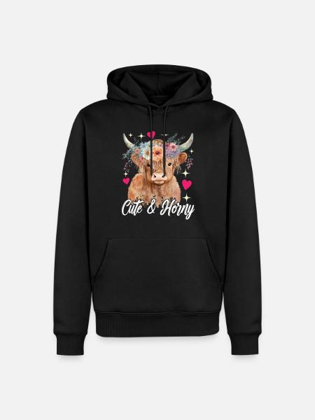 Highland Cow Hochlandkuh - Men’s Premium Organic Hoodie - black
