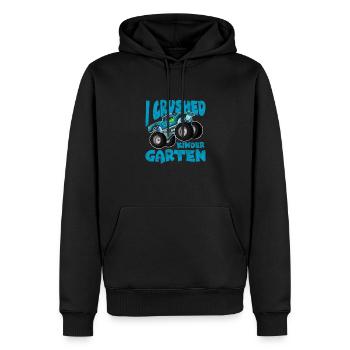 Kindergarten - Men’s Premium Organic Hoodie - black - Front - Nico (187cm)