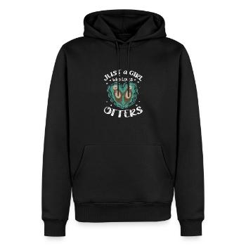 Loutre de mer Loutre Cadeau de loutre - Sweat à capuche Premium bio Homme - noir - Devant - Nico (187cm)