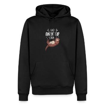 Loutre - Sweat à capuche Premium bio Homme - noir - Devant - Nico (187cm)