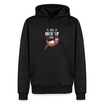 Otter Seeotter Fischotter Geschenk - Männer Premium Bio Hoodie - Schwarz - Vorne - Nico (187cm)