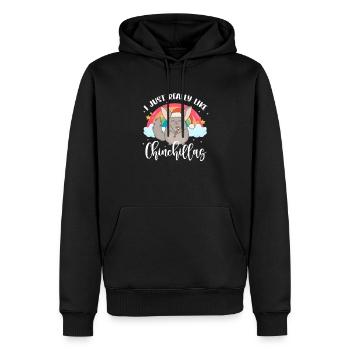 Chinchilla - Sweat à capuche Premium bio Homme - noir - Devant - Nico (187cm)