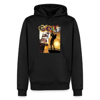 Golf Golfen Golfspieler Sport Hobby Club Vintage - Männer Premium Bio Hoodie - Schwarz - Vorne - Nico (187cm)