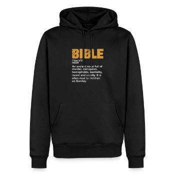Bible - Sweat à capuche Premium bio Homme - noir - Devant - Nico (187cm)
