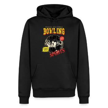 Bowling Bowling Bowling Ball Quilles Joueurs de bowling - Sweat à capuche Premium bio Homme - noir - Devant - Nico (187cm)