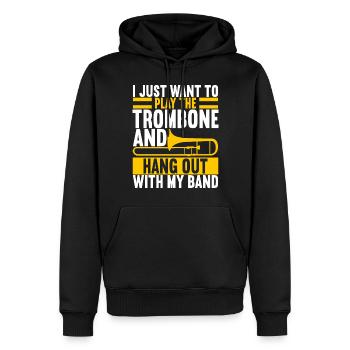 Posaune Trombone - Männer Premium Bio Hoodie - Schwarz - Vorne - Nico (187cm)