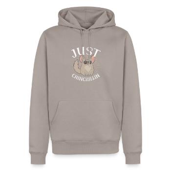 Chinchilla Nagetier Haustier Nager Geschenk - Männer Premium Bio Hoodie - Taupe - Vorne - Nico (187cm)