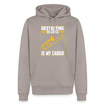 Posaune Trombone - Sweat à capuche Premium bio Homme - taupe - Devant - Nico (187cm)