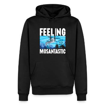 Dinosaure mosasaure - Sweat à capuche Premium bio Homme - noir - Devant - Nico (187cm)