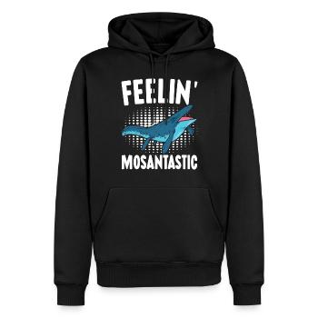 Dinosaure mosasaure - Sweat à capuche Premium bio Homme - noir - Devant - Nico (187cm)