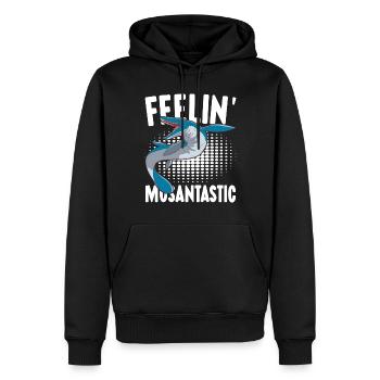 Dinosaure mosasaure - Sweat à capuche Premium bio Homme - noir - Devant - Nico (187cm)