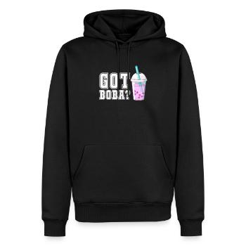 Thé à bulles - Sweat à capuche Premium bio Homme - noir - Devant - Nico (187cm)
