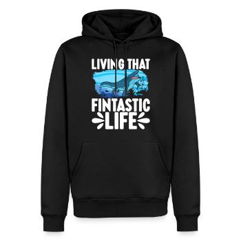 Mosasaurus Dinosaurier - Männer Premium Bio Hoodie - Schwarz - Vorne - Nico (187cm)