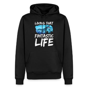 Dinosaure mosasaure - Sweat à capuche Premium bio Homme - noir - Devant - Nico (187cm)